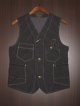 FREEWHEELERS (フリーホイーラーズ) 〜TRACKWALKER VEST(トラックウォーカーベスト)〜col. BLACK WABASH STRIPE CHAMBRAY