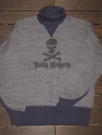 FREEWHEELERS (フリーホイーラーズ)  ”TURTLE NECK SWEAT SHIRT” SPECIAL HEAVY WEIGHT〜U.S.NAVY VF-17 JOLLYROGERS〜  col. GRAINED CHARCOAL GRAY×OLD NAVY