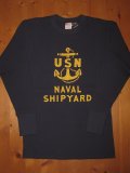 FREEWHEELERS（フリーホイーラーズ） 〜CREW NECKED THERMAL LONG SLEEVE SHIRT〜"U.S.N.NAVAL SHIP YARD" col. DRY NAVY