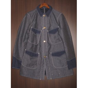 画像:  FREEWHEELERS (フリーホイーラーズ) ”KING SNIPE” col. NAVY IRONCLAD STRIPE×INDIGO WABASH STRIPE