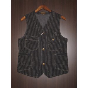 画像: FREEWHEELERS (フリーホイーラーズ) 〜TRACKWALKER VEST(トラックウォーカーベスト)〜col. BLACK WABASH STRIPE CHAMBRAY