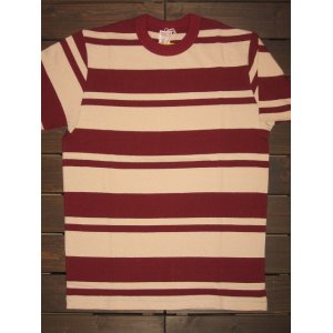 画像: FREEWHEELERS (フリーホイーラーズ) ”RANDOM STRIPED”SET IN SHORT SLEEVE T-SHIRTS col.CRIMSON× STRAW CREAM