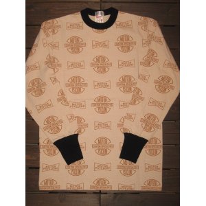 画像: FREEWHEELERS (フリーホイーラーズ) ”MOTOR PSYCLONE ALL OVER PRINT” SET-IN LONG SLEEVE T-SHIRT col. STRAW CREAM×SHADY BLACK