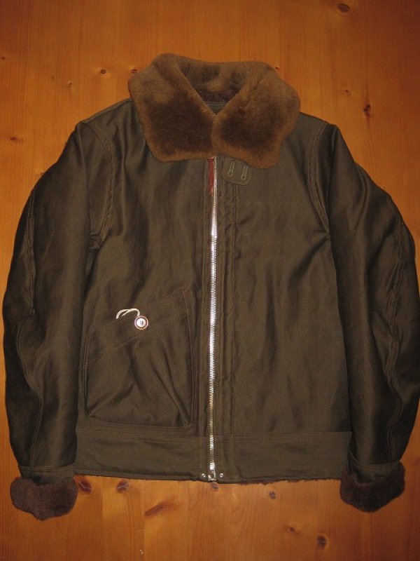 画像1:  FREEWHEELERS (フリーホイーラーズ) ”S-3” WINTER FLYING JACKET col. DARK KHAKI GREEN (1)