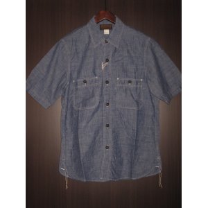 画像: FREEWHEELERS  (フリーホイーラーズ) ”HEADMAN”CUT SLEEVE SHIRT col. INDIGO CHAMBRAY