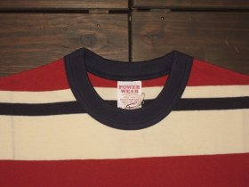 画像: FREEWHEELERS (フリーホイーラーズ) ”RANDOM STRIPED”SET IN SHORT SLEEVE T-SHIRTS col.OLD NAVY× CHILI RED×DRY CREAM