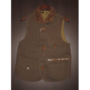 画像: FREEWHEELERS (フリーホイーラーズ) ”YELLOWSTONE” SLEEVELESS COAT col. YARN-DYED OLIVE