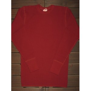 画像: FREEWHEELERS（フリーホイーラーズ） 〜CREW NECKED THERMAL LONG SLEEVE SHIRT〜"PLAIN" col. INDIAN  RED