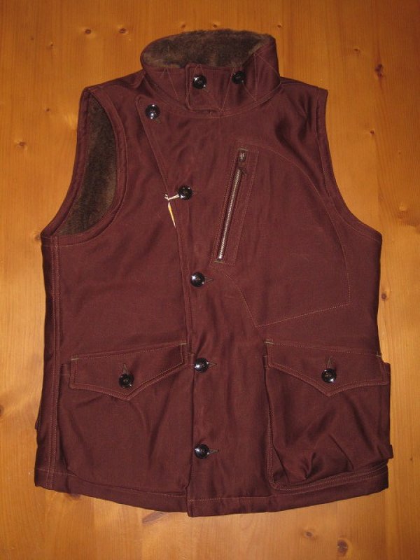 画像1: FREEWHEELERS（フリーホイーラーズ） ”WINTER AVIATOR'S VEST ”  col. RED BROWN (1)