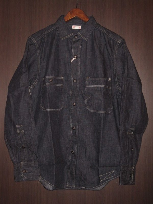 画像1: FREEWHEELERS （フリーホイーラーズ） )〜 DIAMOND CRACKER WORK SHIRT〜 col. 8oz INDIGO DENIM (1)