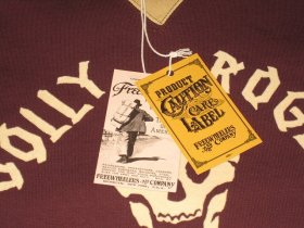 画像: FREEWHEELERS (フリーホイーラーズ)   ”ATHLETIC SWEAT SHIRT” 〜SPECIAL HEAVYWEIGHT〜"USAAF 90th BSQ JOLLY ROGER" col. OLD BROWN×DRY BEIGE