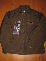 画像:  FREEWHEELERS (フリーホイーラーズ) ”DECK WORKER JACKET”〜CHOP 'EM〜 col. DARK KHAKI GREEN