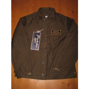 画像:  FREEWHEELERS (フリーホイーラーズ) ”DECK WORKER JACKET”〜CHOP 'EM〜 col. DARK KHAKI GREEN
