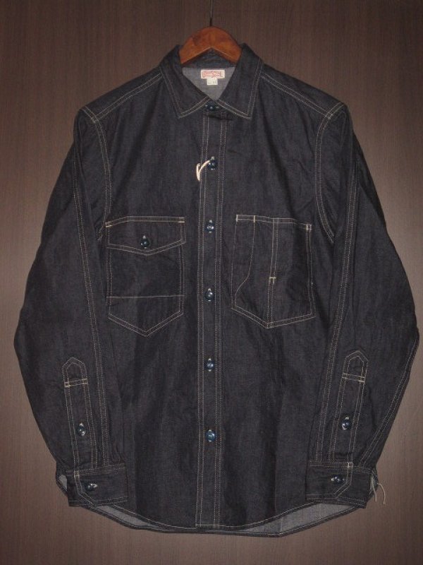 画像1: FREEWHEELERS （フリーホイーラーズ） ”BLYSTONE” MECHANIC SHIRT col. 8oz INDIGO DENIM (1)